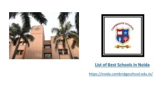 List of Best Schools in Noida