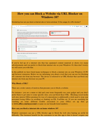 Block a Website via URL Blocker on Windows