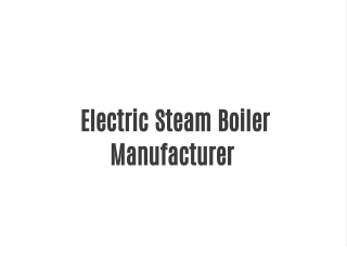 Electric Steam Boiler Manufacturer