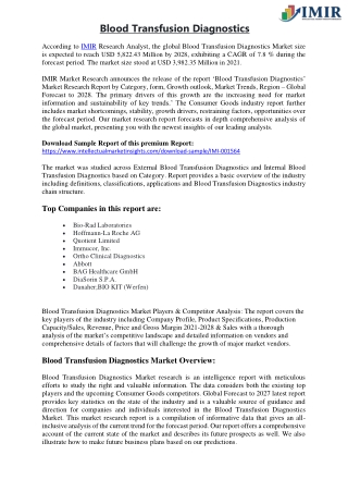 Blood Transfusion Diagnostics