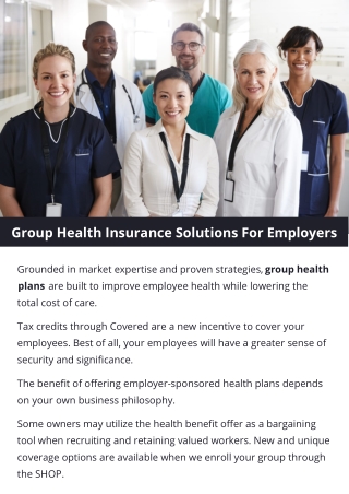 Group Health Insurance Solutions For Employers