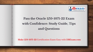 Pass the Oracle 1Z0-1071-22 Exam with Confidence: Study Guide, Tips & Questions