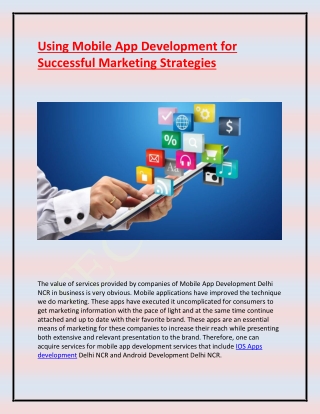 Using Mobile App Development for Successful Marketing Strategies