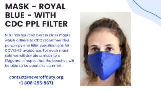 Mask - Royal Blue - with CDC PPL Filter