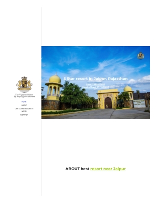 5 Star resorts in Jaipur, heritage Resort in Rajasthan, Jaipur hotels and resort