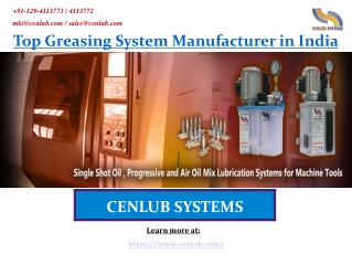 Top Greasing System Manufacturer in India