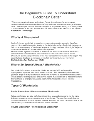 The Beginner guide of Blockchain development