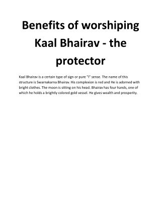Benefits of worshiping Kaal Bhairav - the protector