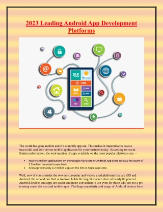 2023 Leading Android App Development Platforms