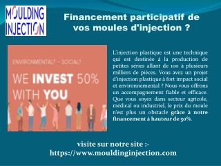 Financement participatif de vos moules d'injection ?