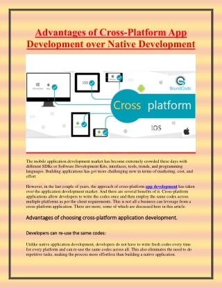 Advantages of Cross-Platform App Development over Native Development