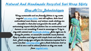 Natural And Handmade Recycled Sari Wrap Skirts