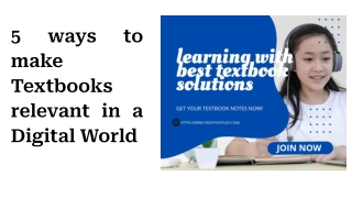 5 ways to make Textbooks relevant in a Digital World