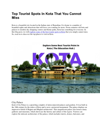 Top Tourist Spots In Kota That You Cannot Miss