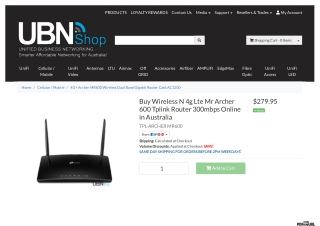 Buy Wireless N 4g Lte Mr Archer 600 Tplink Router 300mbps Online in Australia