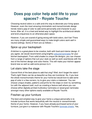 Does pop color help add life to your spaces - Royale Touche