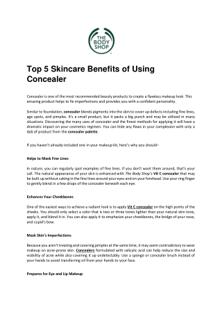 Top 5 Skincare Benefits of Using Concealer