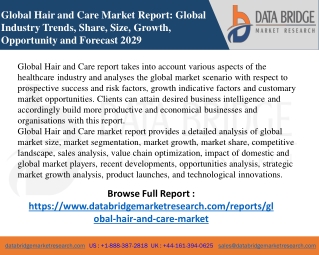 Hair and Care Market-Healthcare