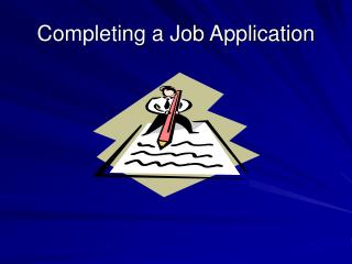 Completing a Job Application
