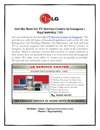 Get the Best LG TV Service Centre in Gurgaon