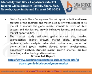 Styrenic Block Copolymers Market-Chemical Material