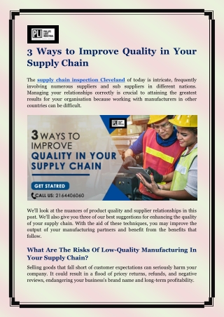 3 Ways to Improve Quality in Your Supply Chain