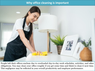 Why Office Cleaning is Important?