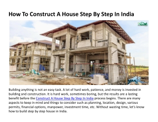 how to construct a houes step by step