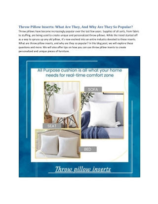 Throw Pillow Inserts What Are They, And Why Are They So Popular