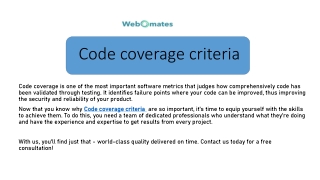 Code coverage criteria