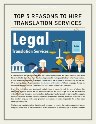 Top 5 Reasons to Hire Translation Services