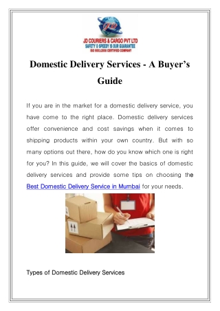 Best Domestic Delivery Service in Mumbai Call-9870813466