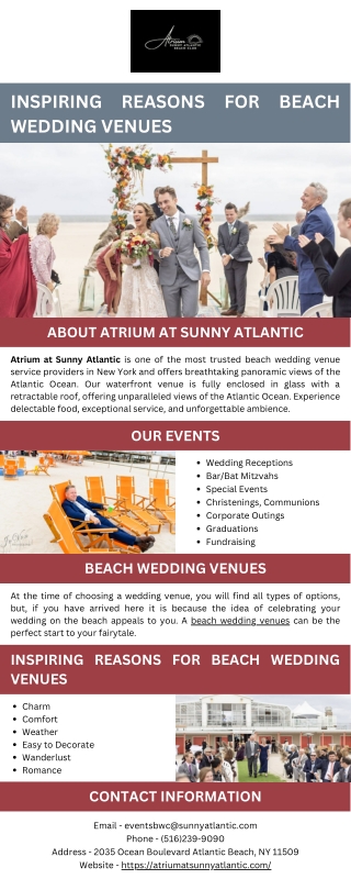 Inspiring Reasons for Beach Wedding Venues