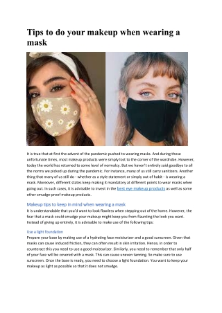 Tips to do your makeup when wearing a mask