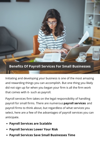 Benefits Of Payroll Services For Small Businesses