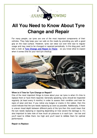 All You Need to Know About Tyre Change and Repair