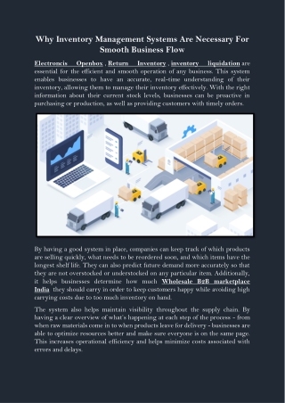 Why Inventory Management Systems Are Necessary For Smooth Business Flow