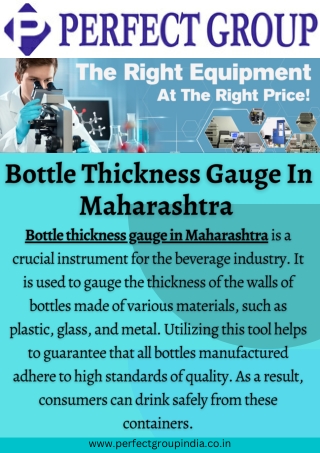 Bottle thickness gauge in Maharashtra | Perfectgroupindia