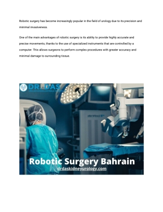 Why Robotic Surgery become famous for Urology Problems