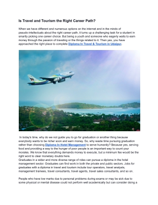 Is Travel and Tourism the Right Career Path_