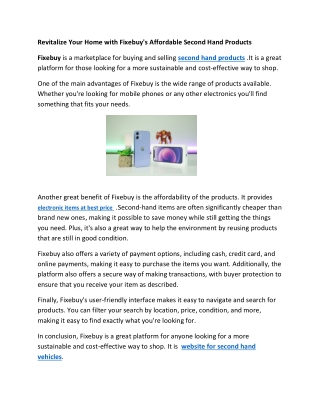 Revitalize Your Home with Fixebuy