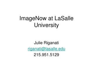 ImageNow at LaSalle University