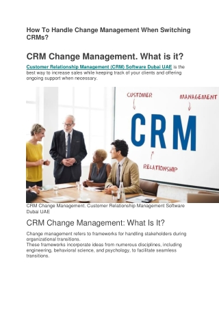 How To Handle Change Management When Switching CRMs