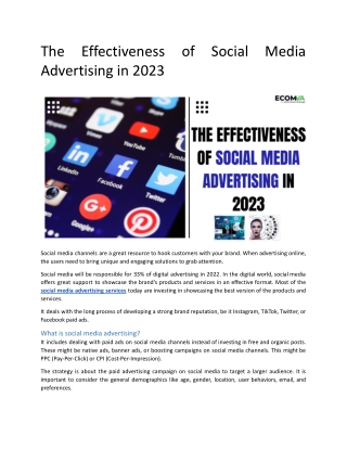 The Effectiveness of Social Media Advertising in 2023