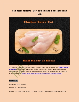 Half Ready at Home - Best chicken shop in ghaziabad and noida