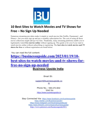 10 Best Sites to Watch Movies and TV Shows for Free – No Sign Up Needed