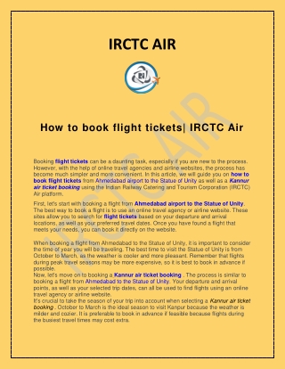 How to book flight tickets| IRCTC Air