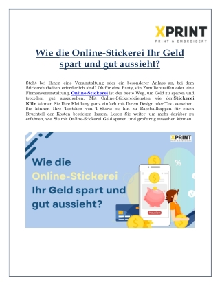 Wie die Online-Stickerei Ihr Geld spart und gut aussieht?