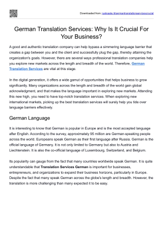 German Translation Services: Why Is It Crucial For Your Business?