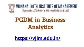 PGDM in Business Analytics - Vjim.edu.in